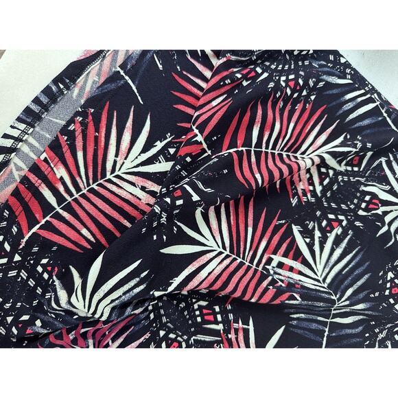 Express Slip Dress Sz M Flounce Red White And Blue Palm Floral Picnic Patrotic - Picture 7 of 12